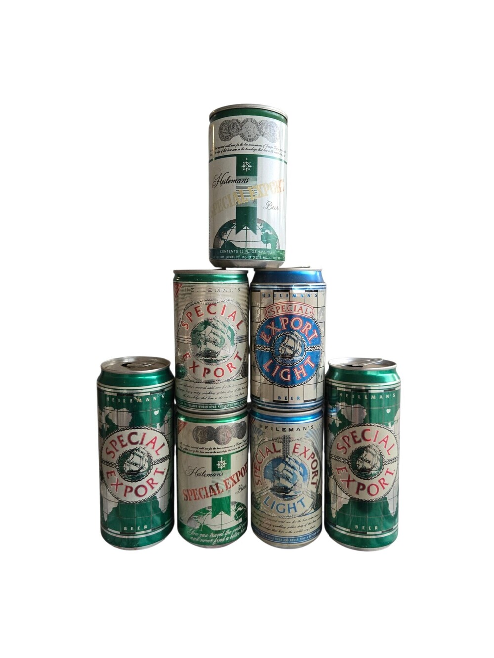 Vintage Heileman’s Special Export Beer Pull Tab Cans Lot Of 7 Unrestored